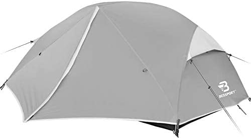 Bessport Camping Tent for 2-3 Person, Lightweight Backpacking Tent Waterproof Windproof Two Doors Easy Setup Double Layer Outdoor Tents for 3 to 4 Seasons, Suitable for Outdoor,Hiking,Camping