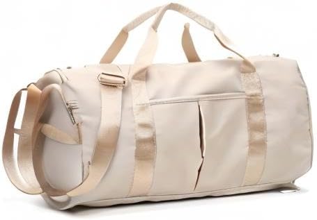 KARRESLY Sports Gym Bag for Women Travel Duffel Bag with Wet Pocket and Shoes Compartment for Training Swim Yoga(Beige)