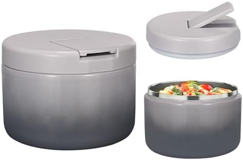 12oz Kids Soup Thermo for Hot Food Insulated Vacuum Food Jar with Buckle Lid, Stainless Steel Wide Mouth Leak Proof Lunch Container for School Travel 1 Pack