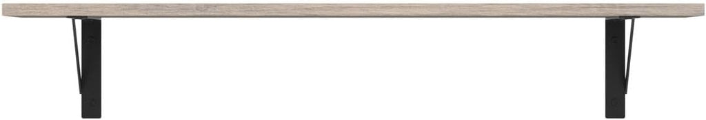 DINZI LVJ Long Wall Shelves, 31.5 Inch Wall Mounted Shelves Set of 2, Easy-to-Install, Wall Storage Ledges with Sturdy Metal Brackets for Living Room, Bathroom, Bedroom, Kitchen, Greige