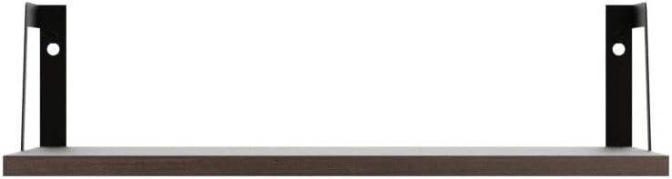 SRIWATANA Floating Shelves Wall Mounted Set of 2 Rustic Wood Shelves with Large Capacity(Dark Walnut)