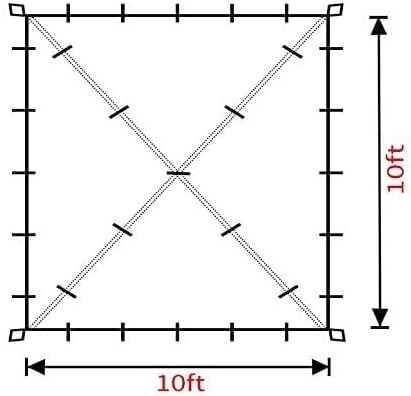 Gold Armour Rainfly Tarp Hammock, Premium 14.7ft/12ft/10ft/8ft Rain Fly Cover, Waterproof Ultralight Camping Shelter Canopy, Survival Equipment Gear Camping Tent Accessories (Black 10ft x 10ft)