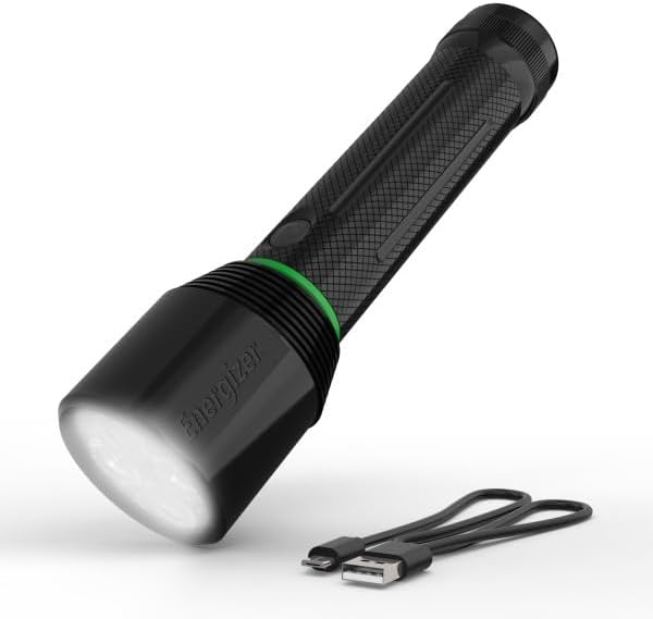 Energizer X3500 LED Rechargeable Flashlight, Powerful 3500 Lumen Flash Light, IPX4 Water Resistant, Excellent Emergency Power Outage Light