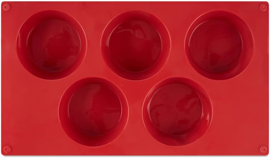 AME D'ESSENCE Muffin Shaped Silicone Baking Mold - Non-Stick, Flexible, 5-Cup Capacity (4.57 oz), Reusable and Food-Grade - Perfect for Muffins, Cupcakes, Brownies, and More!