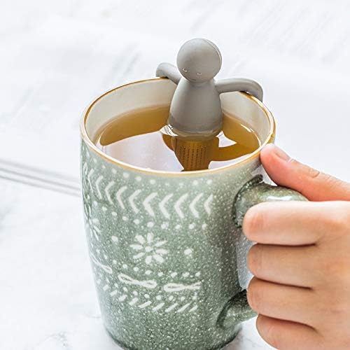 Leden Tea Infuser for Loose Tea 2 Pack Tea Steeper with Fine Mesh Stainless Steel Tea Strainer for Cup Mug, Nice Gift for Couples, Gray and Rose Red