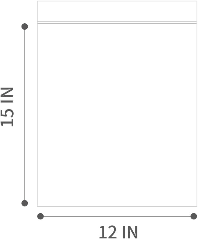 12" X 15" (500 Bags) 2 Mil Clear Reclosable Zip Plastic Poly Bags with Resealable Lock Seal Zipper
