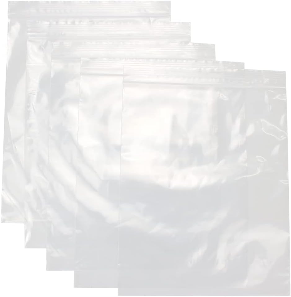 10" X 12" (100 Bags) 2 Mil Clear Reclosable Zip Plastic Poly Bags with Resealable Lock Seal Zipper