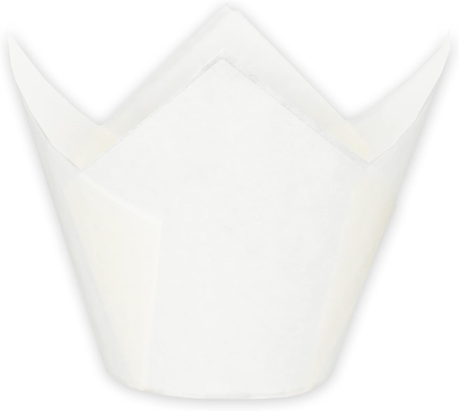 Jumbo Extra Large size White Tulip Baking Cups 2-1/4"(Base diameter) x 3-3/4"(Wall height) Greaseproof paper baking cupcake Muffin liners, Case of 130 pcs