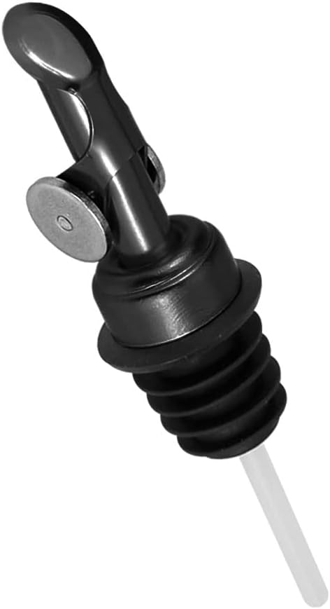 MEETSWEET Automatic Stainless Steel Pour Spout, Leak-Proof, For Olive Oil, Vinegar, Wine & More (Black)