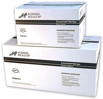 School Health - Adhesive Bandages, Comfortable Form-Fitting Protection & Wound Care for Cuts and Scrapes, Premium Adhesive Stays Secure with Movement, Loose Bulk Fabric Bandages - 3/4" x 3" 750/Box