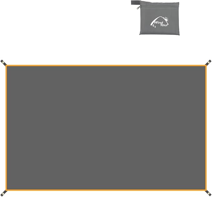 Wind Tour Portable Multifunctional Outdoor Camping Tarp Groundsheet Footprint Lightweight Floor and Ground Tarps for Camping Hiking with Carry Bag (51.2" x 83")