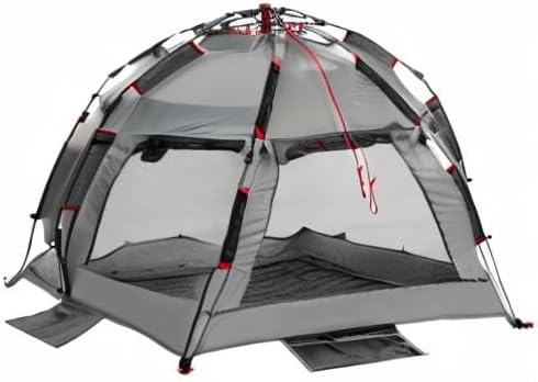 apollo walker Beach Tent Sun Shelter 3-4 Person Easy Setup Portable Sunshade Canopy Large,Extended Floor,Stakes,Sand Pockets,UPF 50+ Waterproof Windproof Outdoor Camping Fishing Picnic