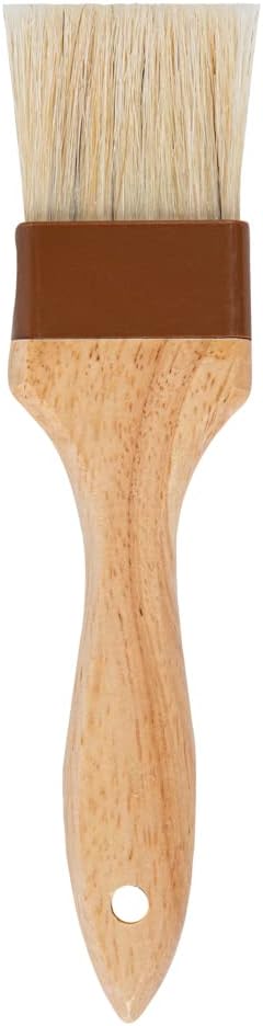 Restaurantware Pastry Tek 2 inch Wide Buttering Brush 1 Boar Bristle Pastry Brush - Hardwood Handle Built-In Hanging Hole Wood Basting Brush Sturdy Ferrule For Glazing And Basting