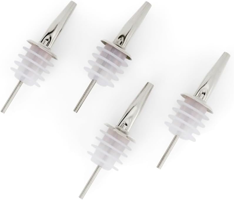 Molimoli Pour Spout Made of Stainless Steel with Automatic Anti-Oxidation Mechanism, Bottle Pourers for Alcohol and Liquor, Olive Oil Dispenser Spout, Wine Pourer Spout,Pack of 4,Silver