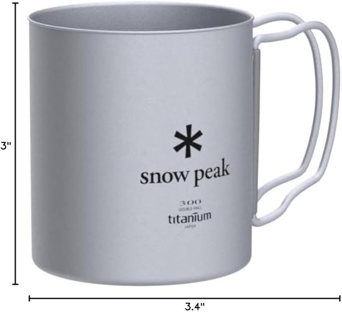 Snow Peak Double Wall Titanimum Insulated Mug, Lightweight, Durable, Camping, 300ml