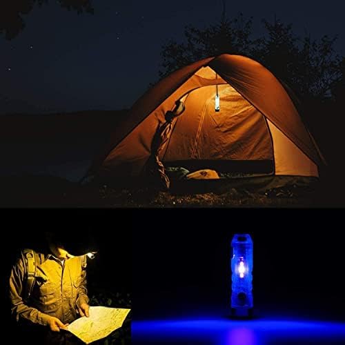 RovyVon Aurora A7 G4 Keychain Flashlight, USB C Rechargeable Max 650 High Lumen Flashlights Super Bright with EDC Small Size, 8 Mode, Glow Blue, Perfect for Gift Camping Emergencies Outdoor