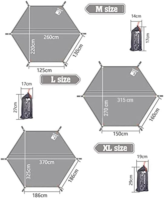 HIKEMAN Hexagonal Tent Footprint,1-4 Person Ultralight Waterproof Tent Tarp Ground Sheet Mat with 6 Tent Stakes for Camping Hiking Picnic Backpacking