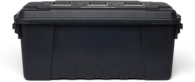 Plano Sportsman's Trunk, Medium 3 Pack, Black, Lockable Storage Box, Medium Storage Bins for Indoor and Outdoor Spaces, Easy to Carry, Secure and Transport, Airline Friendly
