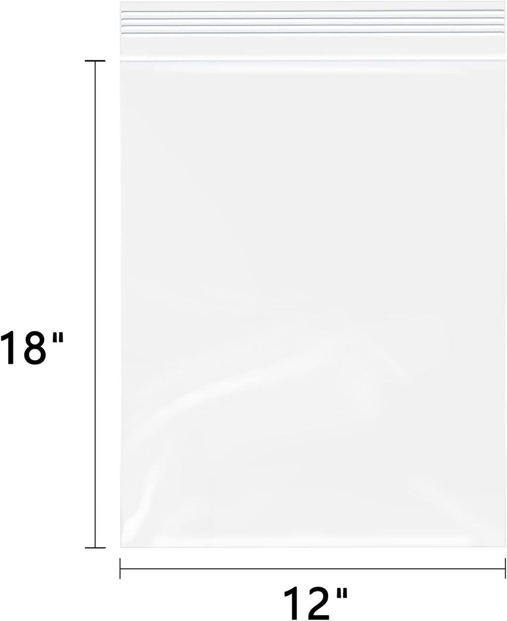 12" x 18"(100 Count) Large Zip Plastic Poly Bags - 2 Mil Clear Reclosable Zipper Bags for Prints, Photos, Documents, Clothing, T-Shirt, Storage