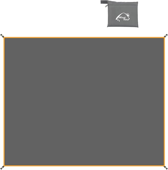 Wind Tour Portable Multifunctional Outdoor Camping Tarp Groundsheet Footprint Lightweight Floor and Ground Tarps for Camping Hiking with Carry Bag (102" x 83")