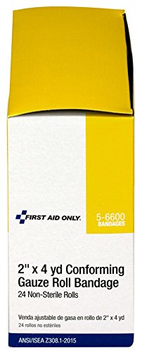 First Aid Only 5-6600 Stretch Gauze Bandage, 4-Yard Stretched Length x 2-Inch Width (Box of 24)
