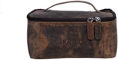 KomalC Genuine Unisex Vanity Leather Dopp kit - Travel Toiletry Bag multi-purpose Toiletry Bag (1 Zip Hunter dopp kit)