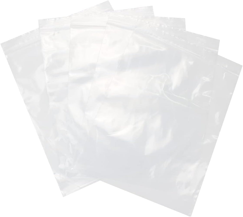 13" X 15" (100 Bags) 2 Mil Clear Reclosable Zip Plastic Poly Bags, 2 Gallons with Resealable Lock Seal Zipper