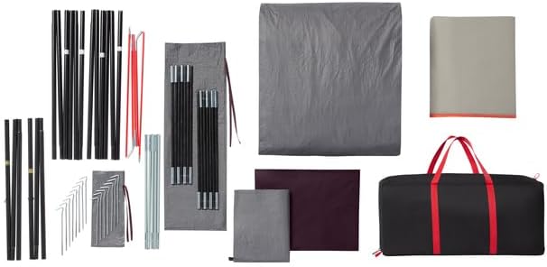 Coleman Skylodge Camping Tent, 8/10/12 Person Weatherproof Family Tent with Convertible Screen Room, Color-Coded Poles, Room Divider, Rainfly, and Storage Pockets, Fits Multiple Queen-Sized Airbeds