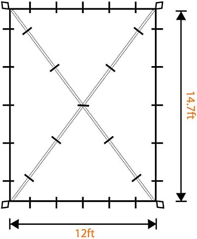 Gold Armour Rainfly Tarp Hammock, Premium 14.7ft/12ft/10ft/8ft Rain Fly Cover, Waterproof Ultralight Camping Shelter Canopy, Survival Equipment Gear Camping Tent Accessories (Gray 14.7ft x 12ft)