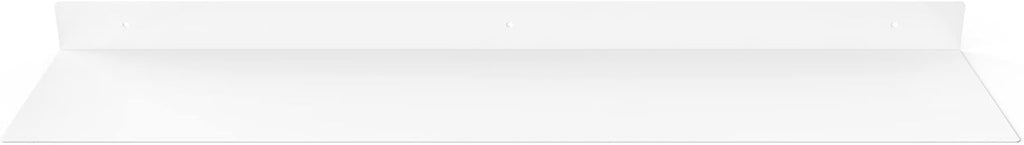 DIY CARTEL Linear Floating Shelf - Forged Raw Steel - Industrial Heavy Duty Metal Wall Mounted Modern Rustic Shelf - Made in The USA (36-inch x 8-inch White)