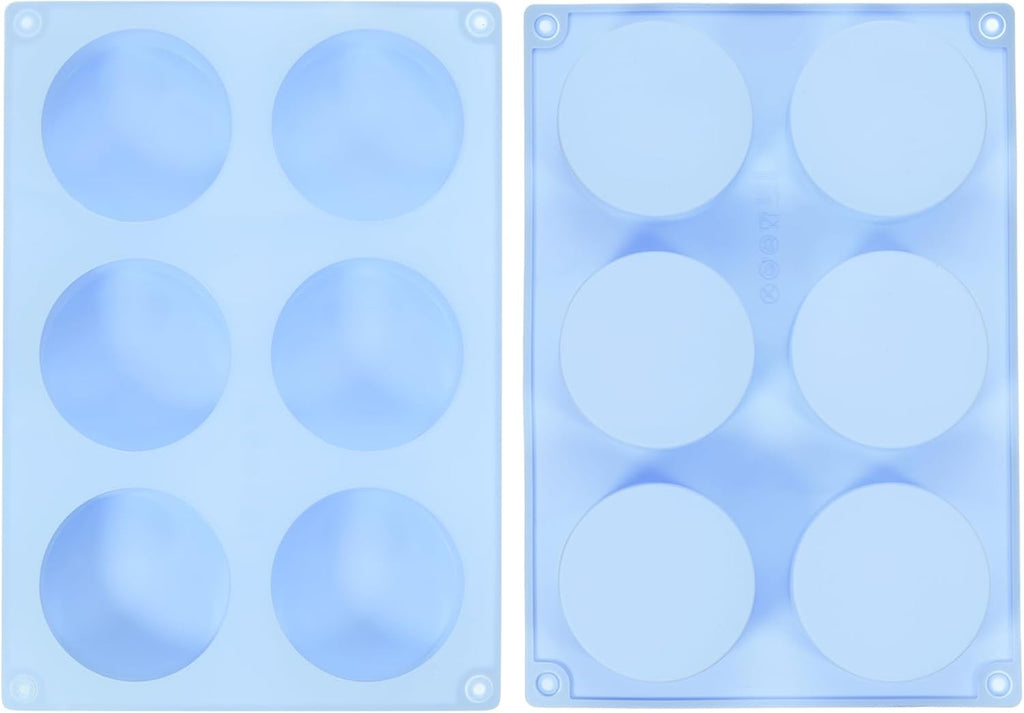 uxcell 2pcs Silicone Muffins Pan, 6 Cup Silicone Cupcake Pan Nonstick Baking Tray for Muffins, Cupcakes, Dishwasher Safe, Blue