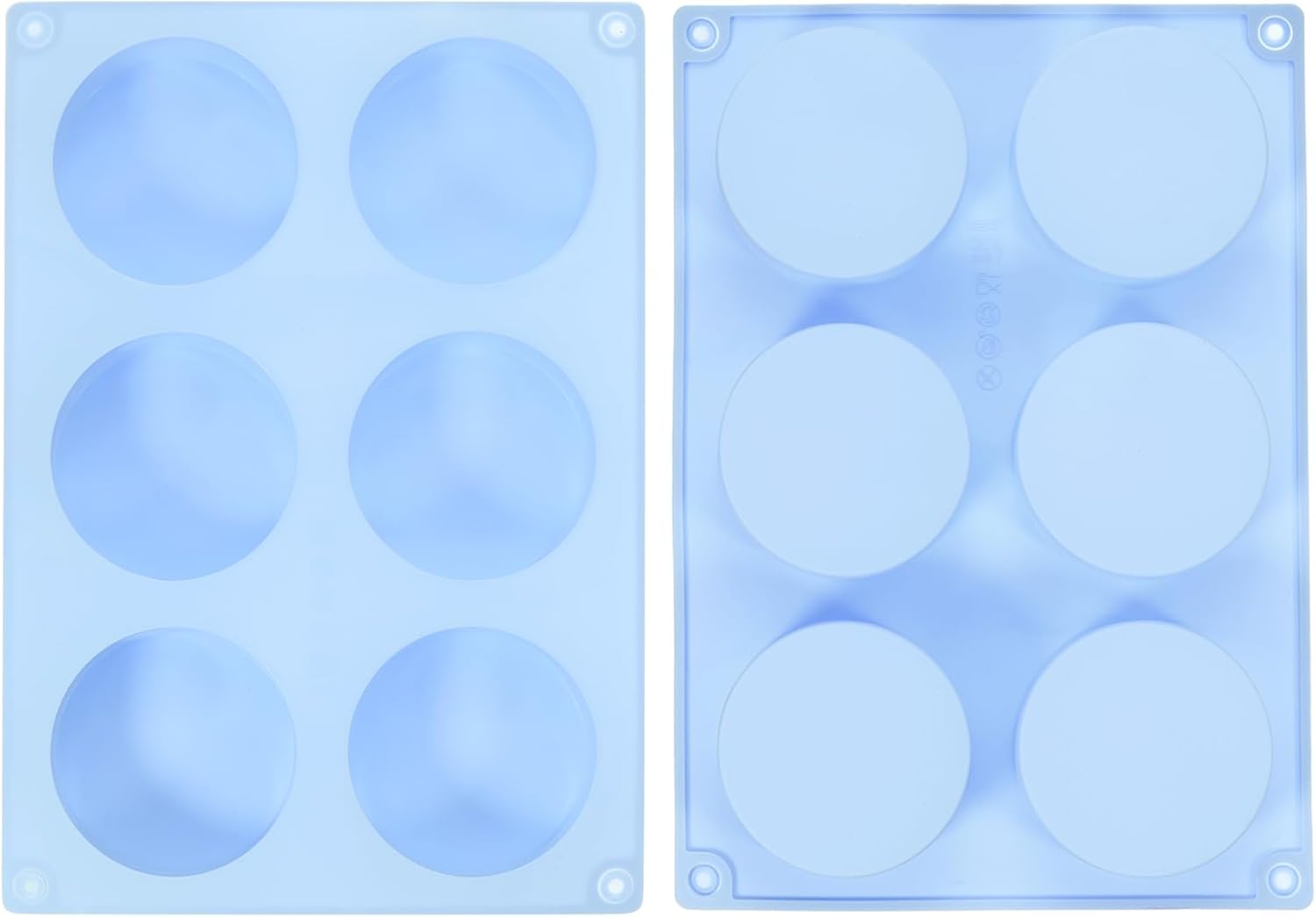 uxcell 2pcs Silicone Muffins Pan, 6 Cup Silicone Cupcake Pan Nonstick Baking Tray for Muffins, Cupcakes, Dishwasher Safe, Blue