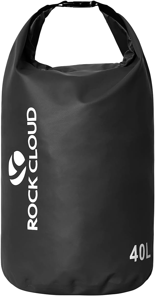 ROCK CLOUD Dry Bag Waterproof 40L Dry Sack for Kayaking Rafting Boating Beach Surfing Swimming Canoe Camping Hiking Fishing Ski, Black