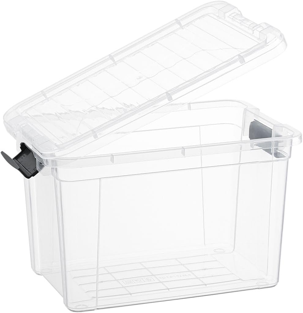 Superio Clear Storage Boxes with Lids, 8.75 Quart Plastic Container Bins for Organizing, Stackable Crates, BPA Free, Non Toxic, Odor Free, Organizers for Home, Office, School, and Dorm, 2 Pack