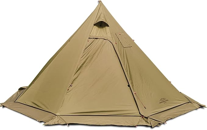PRESELF 3 Person Lightweight Tipi Hot Tent with Fire Retardant Flue Pipes Window Teepee Tents for Family Team Outdoor Backpacking Camping Hiking