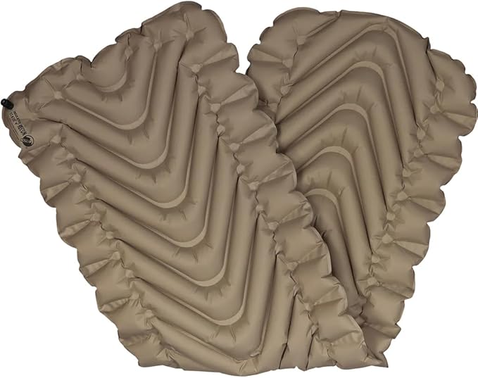 KLYMIT Insulated Static V Inflatable Sleeping Pad | Comfortable, Lightweight, Easy to Inflate, Portable Air Bed Mattress for Camping, Backpacking and Hiking — Coyote Sand