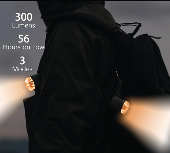 2-Pack Mini Hands Free Rechargeable Hat Light Camping Lanterns Magnetic IPX4 Waterproof Clip on Ultra Light for Emergency, Outdoor, Camping, Fishing, Biking, Night Running (Green)