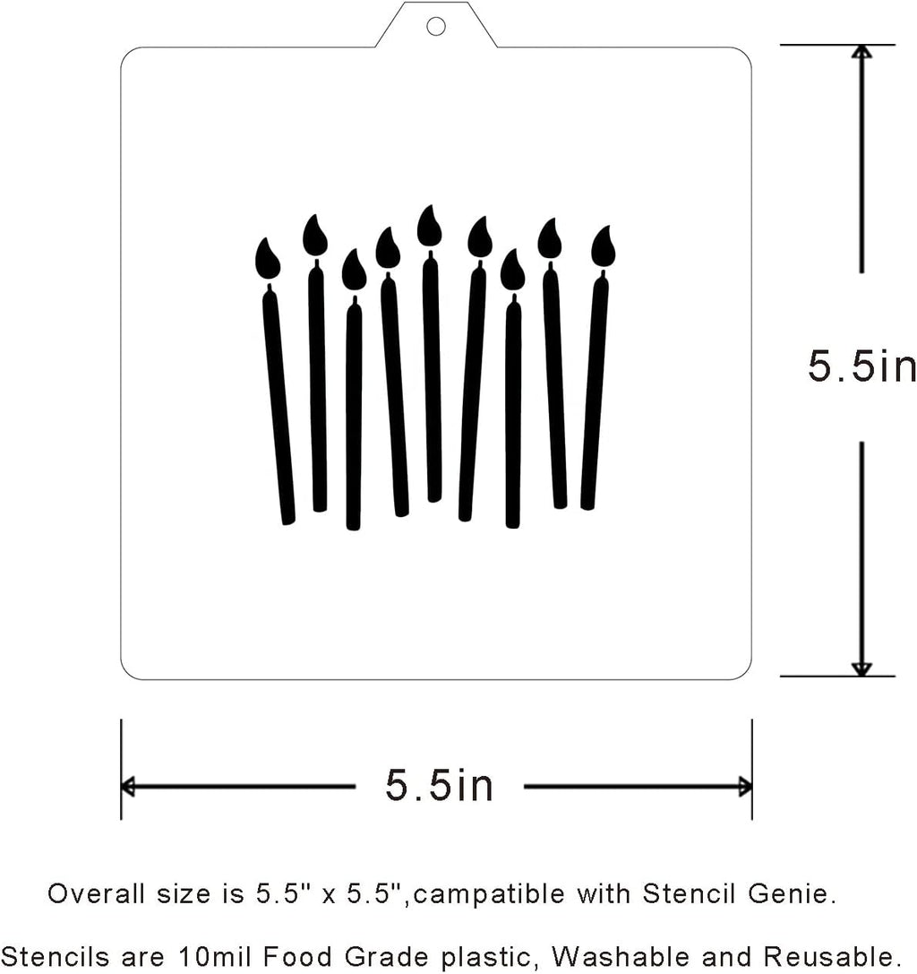 Birthday Candle Cookie cutter and stencil set Baking stencils and cutters bundle DIY bakery decorating kit Cookie cutter with stencils Icing stencil BIRTHDAY CANDLES CUTTER/STENCIL)
