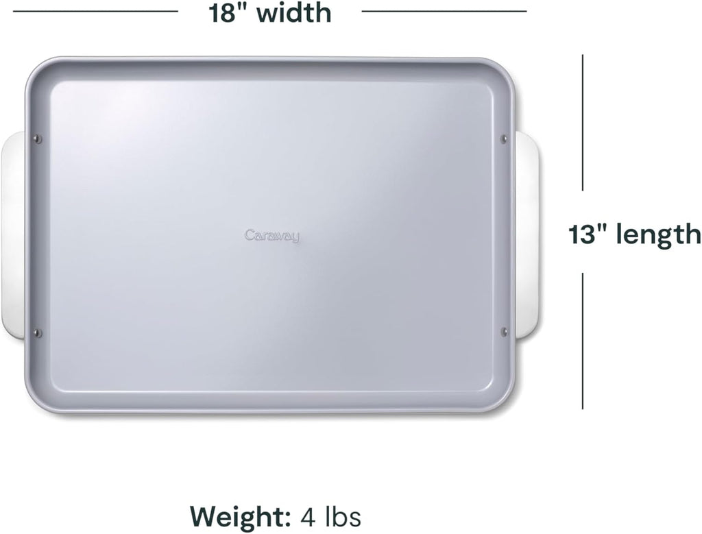 Caraway Non-Stick Ceramic Large Baking Sheet Sheet - Naturally Slick Ceramic Coating - Non-Toxic, PTFE & PFOA Free - Perfect for Baking, Roasting, and More - Large (18" x 13") - Sage