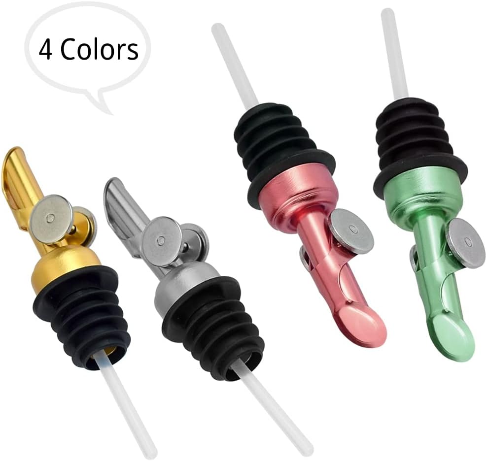 MEETSWEET Olive Oil Dispenser, Stainless Steel Automatic Opening and Closing Spout, Leak-Proof, for Olive Oil, Vinegar, Wine and Other Liquids (Golden) 2pcs