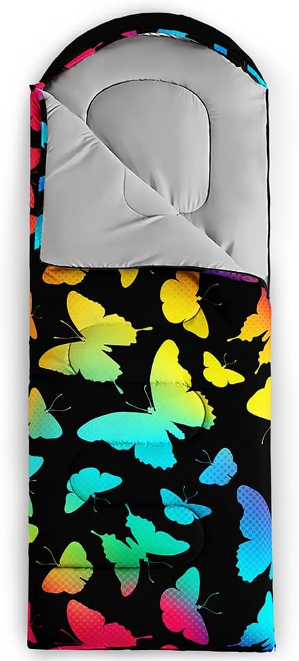 QOOMO Camping Sleeping Bags,3 Season Warm & Cool Weather,Lightweight,Waterproof Sleeping Bags for Adults & Kids,Traveling,and Outdoors,Camping Gear Equipment