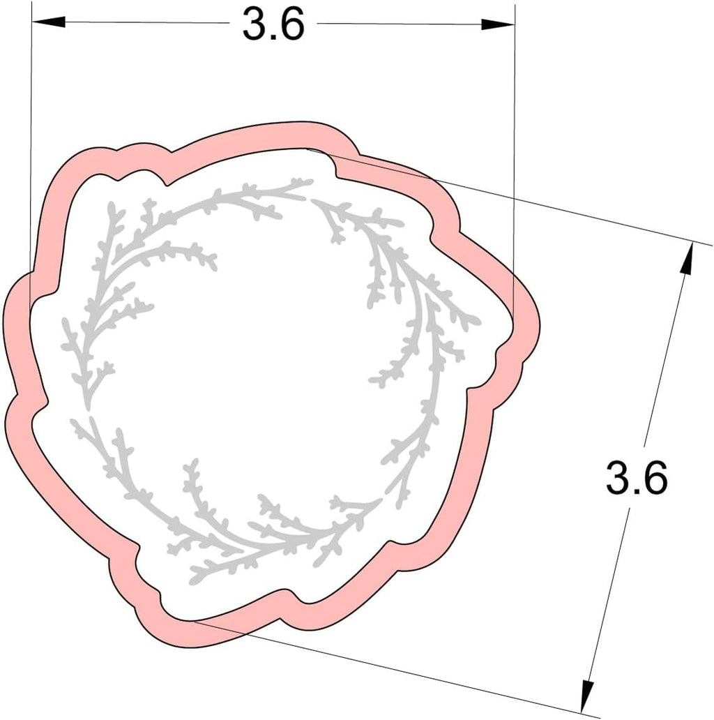 Wreath Cookie cutter and stencil set Baking stencils and cutters bundle DIY bakery decorating kit Wedding Cookie cutter with stencils Icing stencil and cookie cutter combo (Wreath Set)