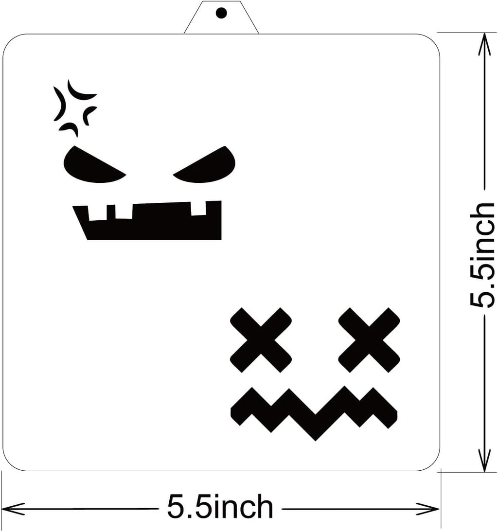 Halloween Ghost Faces Cookie Cutter and Stencil Set Bundle Kit PYO Cookies Paint Your Own Diy Bakery Fondant Sugar Happy Birthday Wedding Baby Candle Kids Painting Coloring Pages Comb (Ghost Faces)