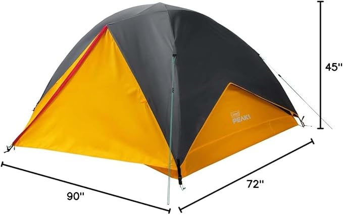 Coleman PEAK1 Premium Backpacking Tent, Waterproof Fabric with 2,000mm Waterhead Rating can Withstand Winds up to 45 MPH; Wide Door, Star View Window, & Footprint Included, 1/2/3/4/6 Person Tent