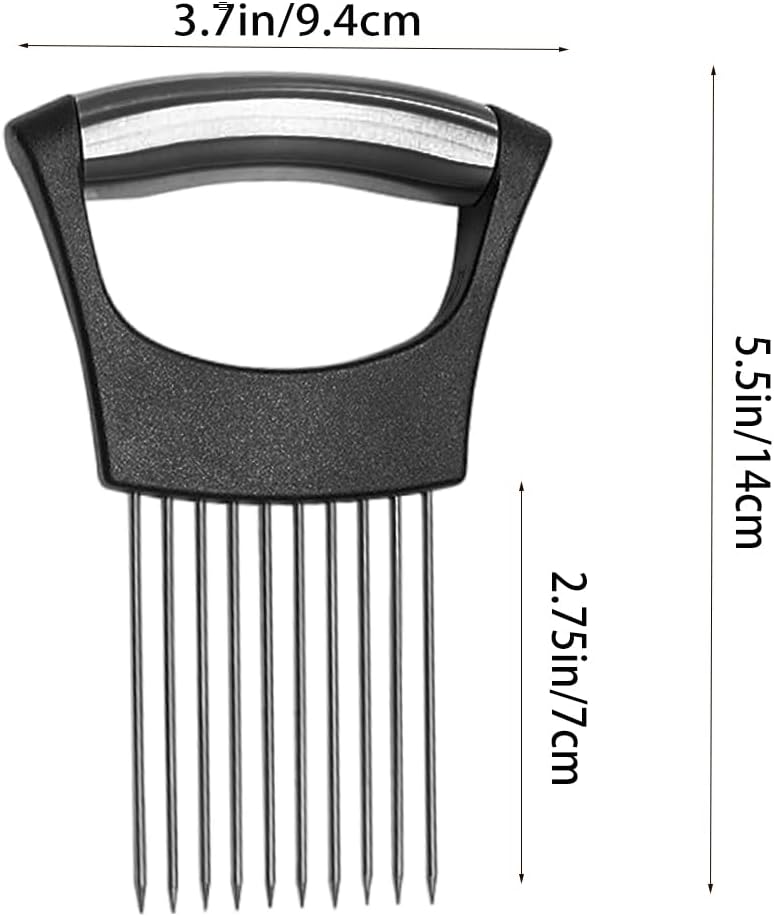 Stainless Steel Onion Holder for Slicing ，Meat Tenderizer，Fruits Vegetable Onion Cutter for Slicing and Storage of Avocados Lemon Potato Tomato and Other Meat Stalking Fork