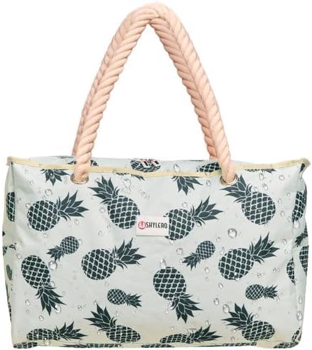 SHYLERO Beach Bag and Pool Bag. Has Airtight Pouch, Ton of Pockets. Beach Tote is Zippered, Water Resistant. Family Size