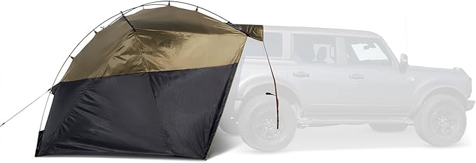 Kelty Highroads Overlanding Shelter - Universal Mount Car Camping Tent with Large Zippered Entry, Aluminum Frame, Adjustable Walls and Windows, UV Protection, Rainproof, Stuff Duffel Included, 2024
