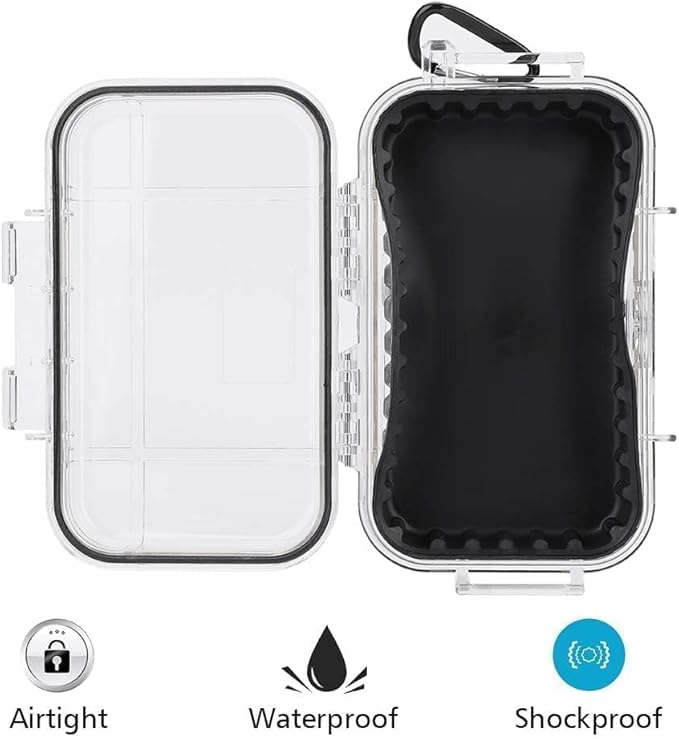 Dry Box Outdoor Waterproof Airtight Storage Case Hard Shell Wet Dry Box Carry Box Tackle Organization for Camping, Fishing