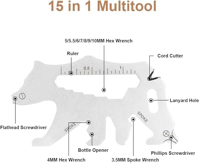 12 in 1 Keychain Multi-tool, Gifts for Men Boyfriend Dad, Father's Day Birthday Gifts, Mini EDC gadgets Tool Gear Bottle Opener for Camping Survival