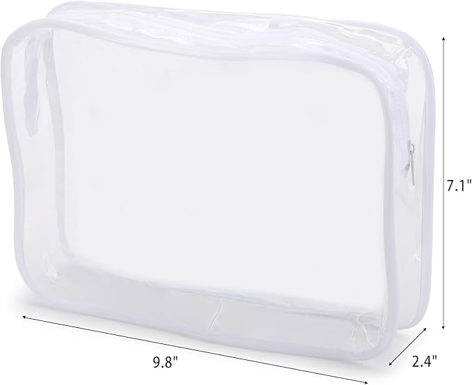 Tbestmax 10 Pack Clear Cosmetic Bags Makeup Bags Portable Waterproof TSA Approved Travel Toiletry Bags Organizer